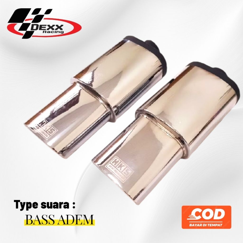KNALPOT RACING HKS TURBO CROOM SUARA BAS EMPUK COCOK UNTUK SEGALA JENIS MOBIL BENSIN