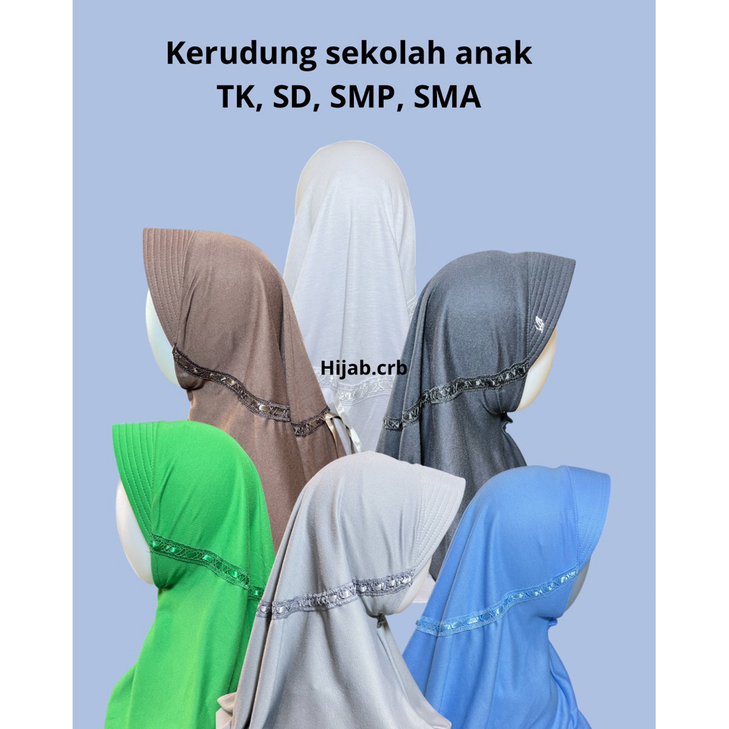 Kerudung sekolah anak TK/SD/SMP/SMA. Hijab anak sekolah/Rabbani kw/hijab serut//