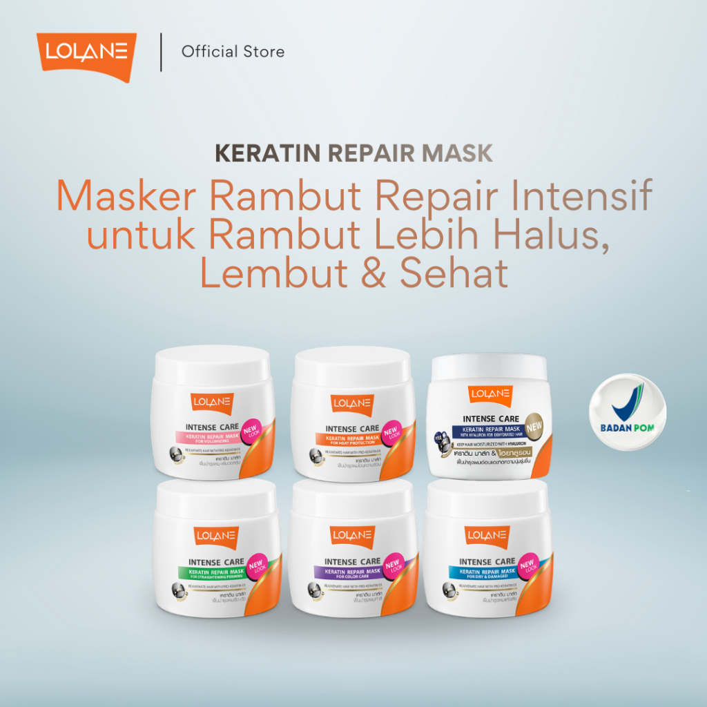 Lolane Intense Care Keratin Repair Mask 200 gr | Masker Keratin Lolane untuk Perawatan Rambut