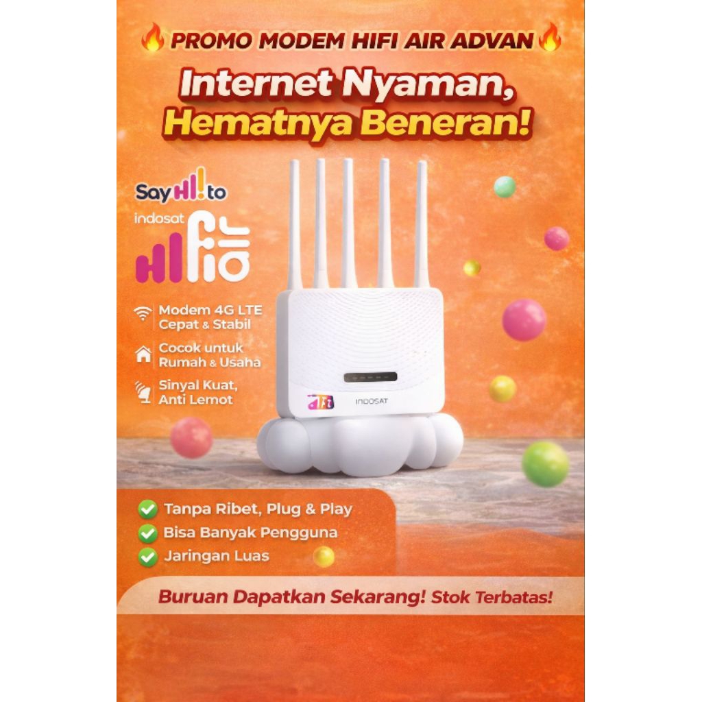 MODEM WIFI HIFI AIR ADVAN+SIM CARD PROMO