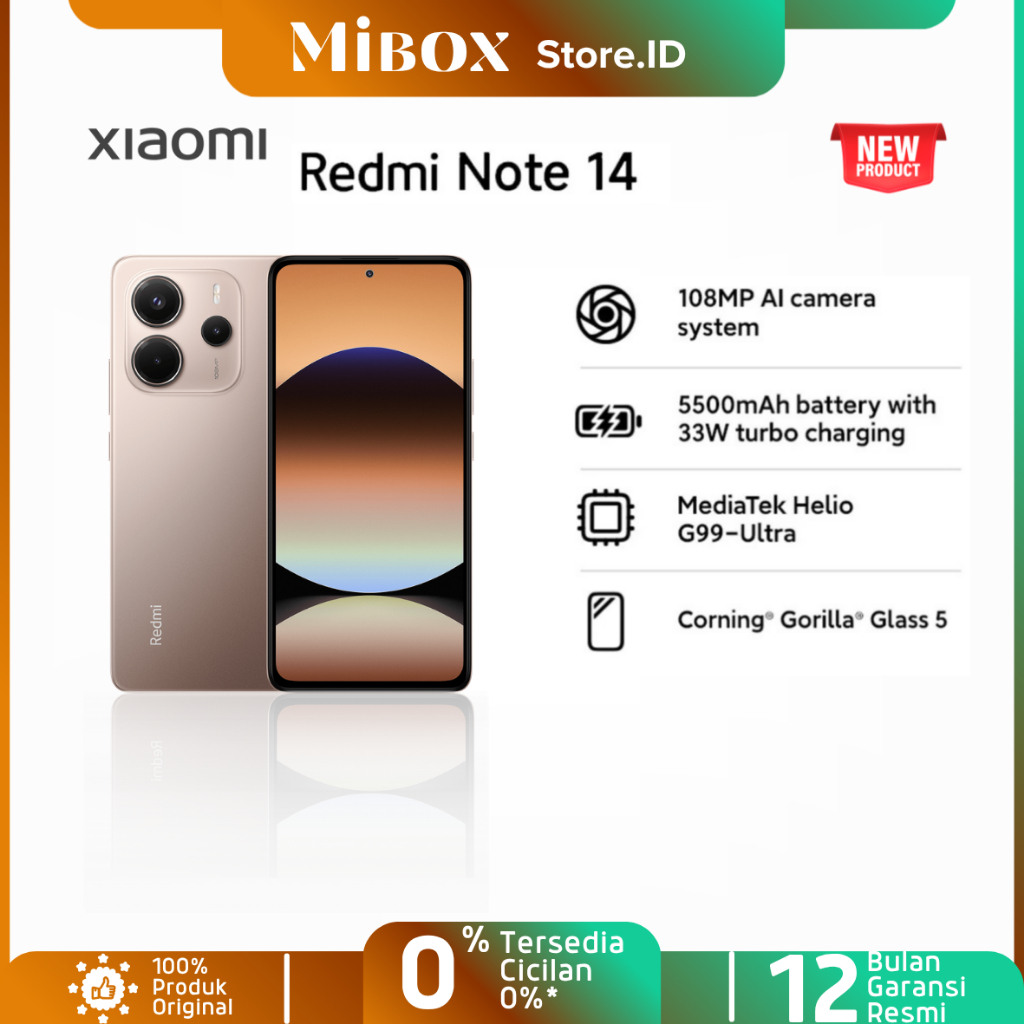 Xiaomi Redmi Note 14 RAM 8/128 | 8/256 GB,AMOLED, Gorilla Glass 5,Always-on display Resmi 1 Tahun