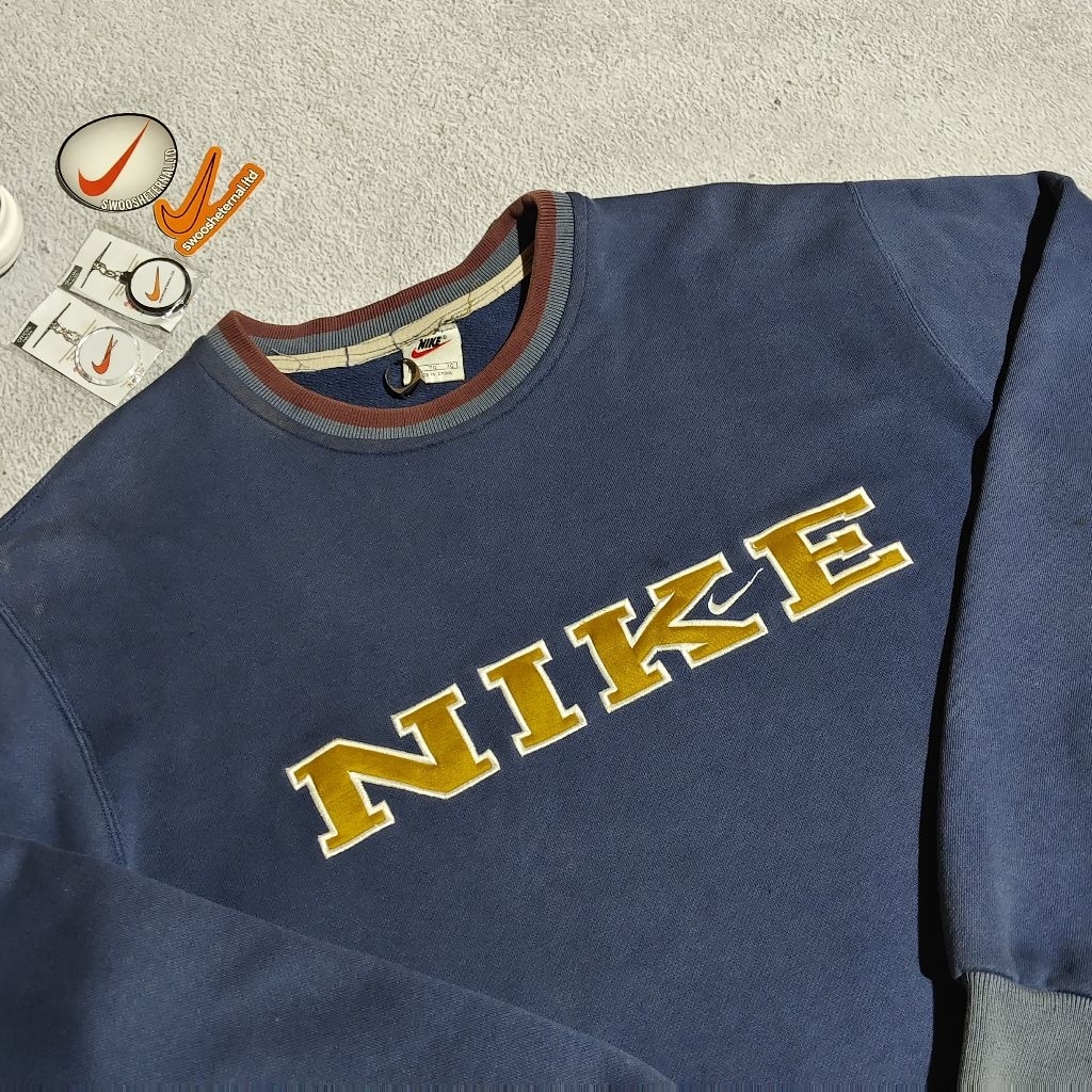 Crewneck Nike Spellout navy vintage 90s