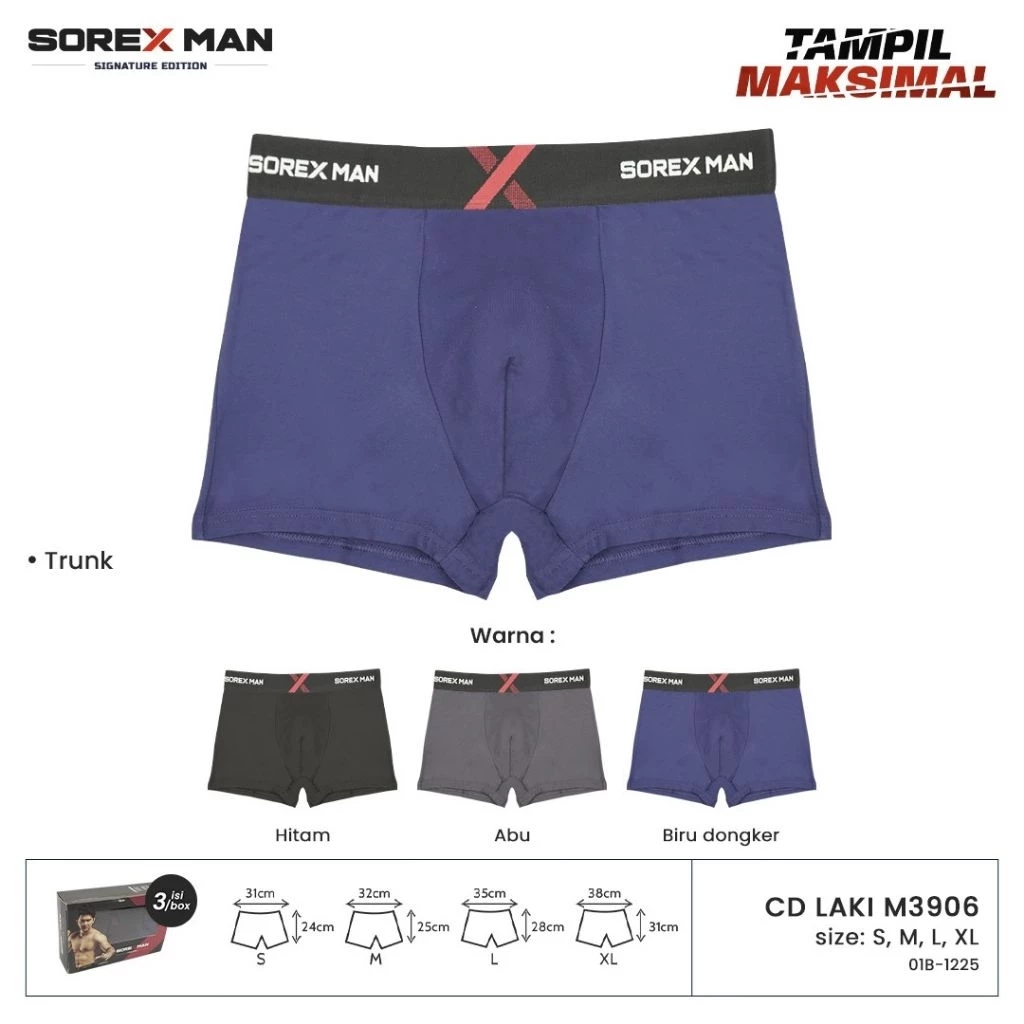 (2 & 3pcs) Cd Pria Sorex M 3906 Boxer | Cd Cowok Dewasa | kc2m3