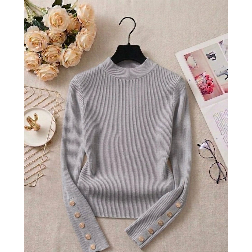 Manset Kancing Wanita / baju Rajut Wanita Impor Terbaru