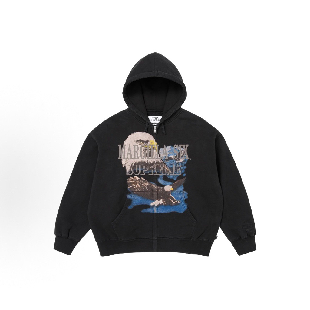 Supreme X Maison Margiela Eagle Zip up Hoodie Black