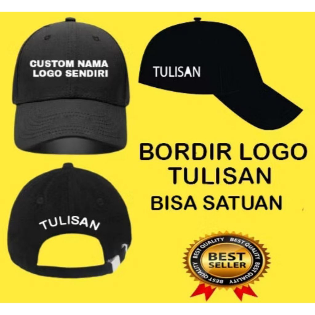 Topi Custom Bordir  Logo /Tulisan Suka Suka Baseball Cap Bahan Denim Topi Dewasa
