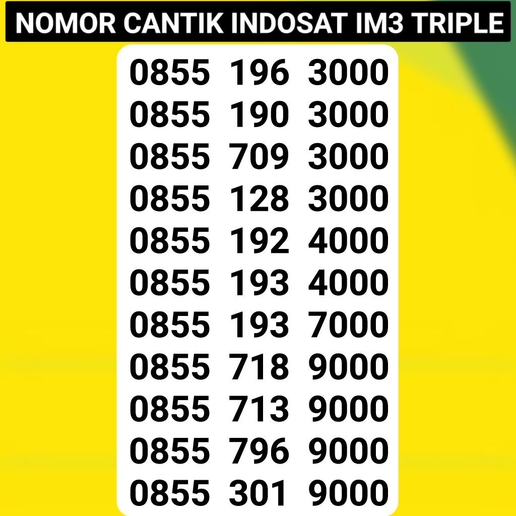 Nomer Cantik Indosat Im3 11 Digit Seri Tahun 2000 1000 1999