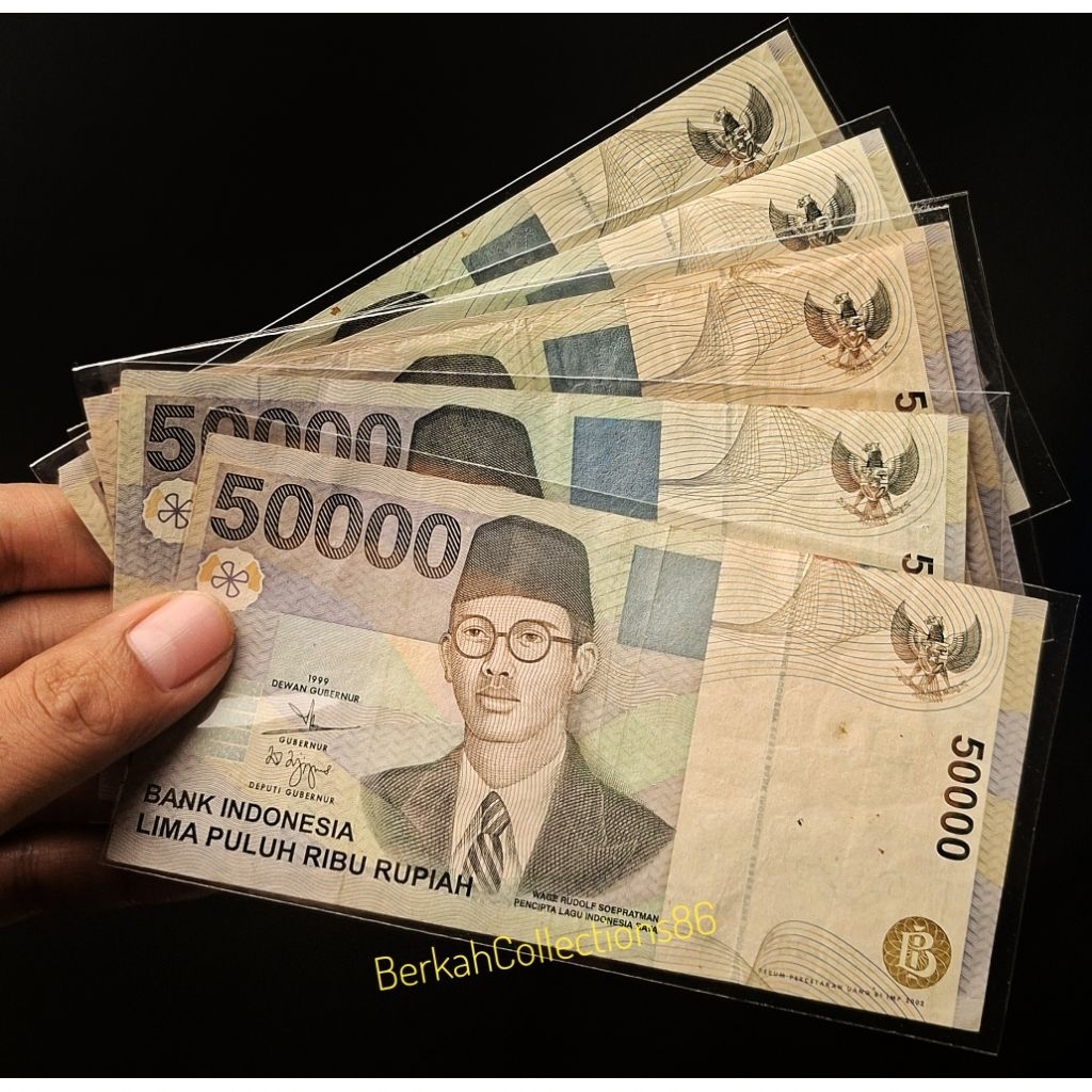 uang 50 ribu rupiah wr supratman tahun 1999