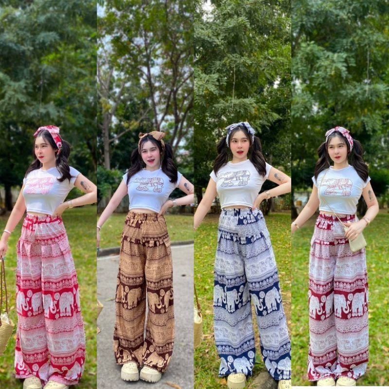 Celana Kulot Mihu Mihu Motif Gajah Kekinian Bahan Katun Rayon Adem Ukuran Jumbo Bisa Cod