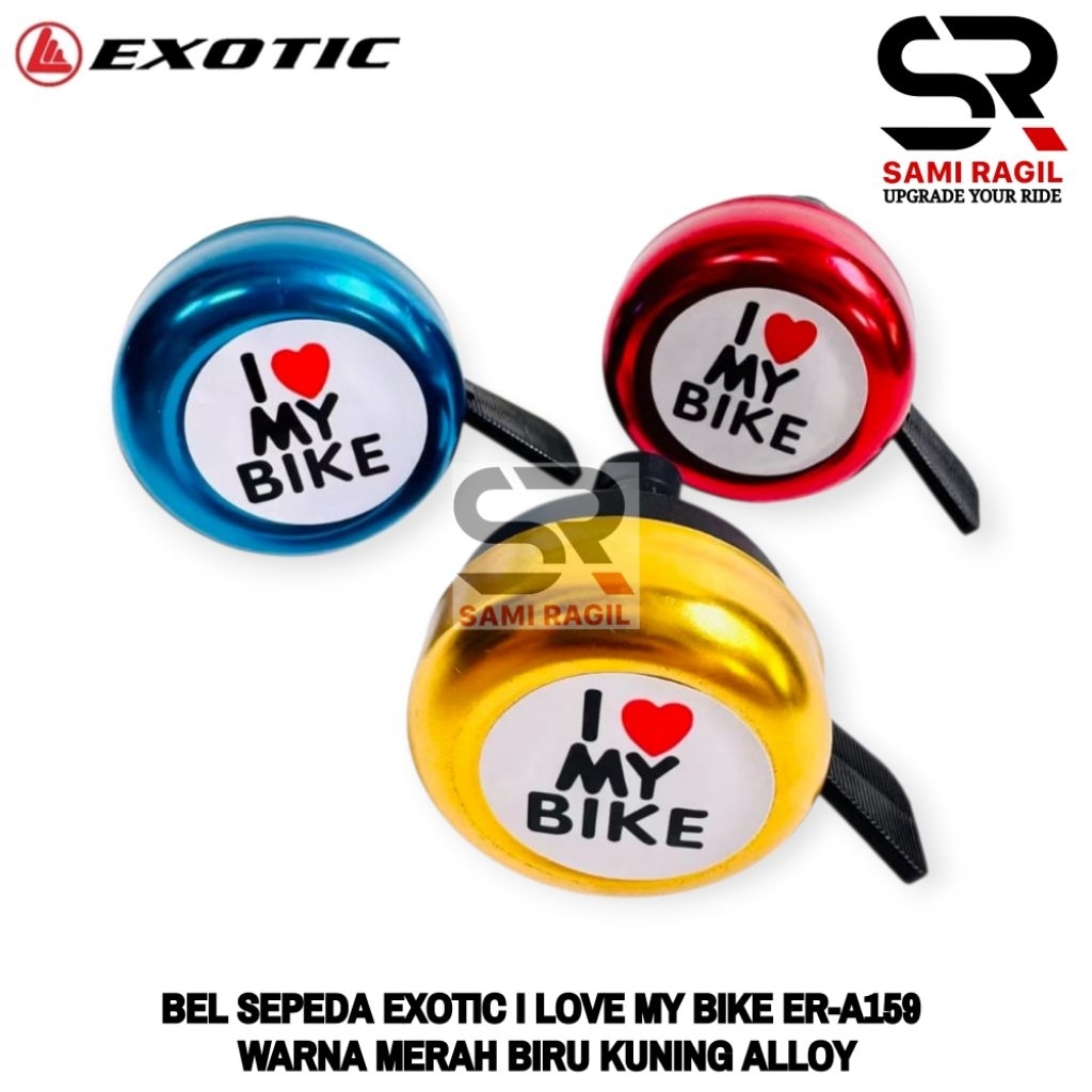 BEL SEPEDA EXOTIC I LOVE MY BIKE ER-A159 KRING KRING WARNA MERAH BIRU KUNING ALLOY ALUMUNIUM ANAK MI