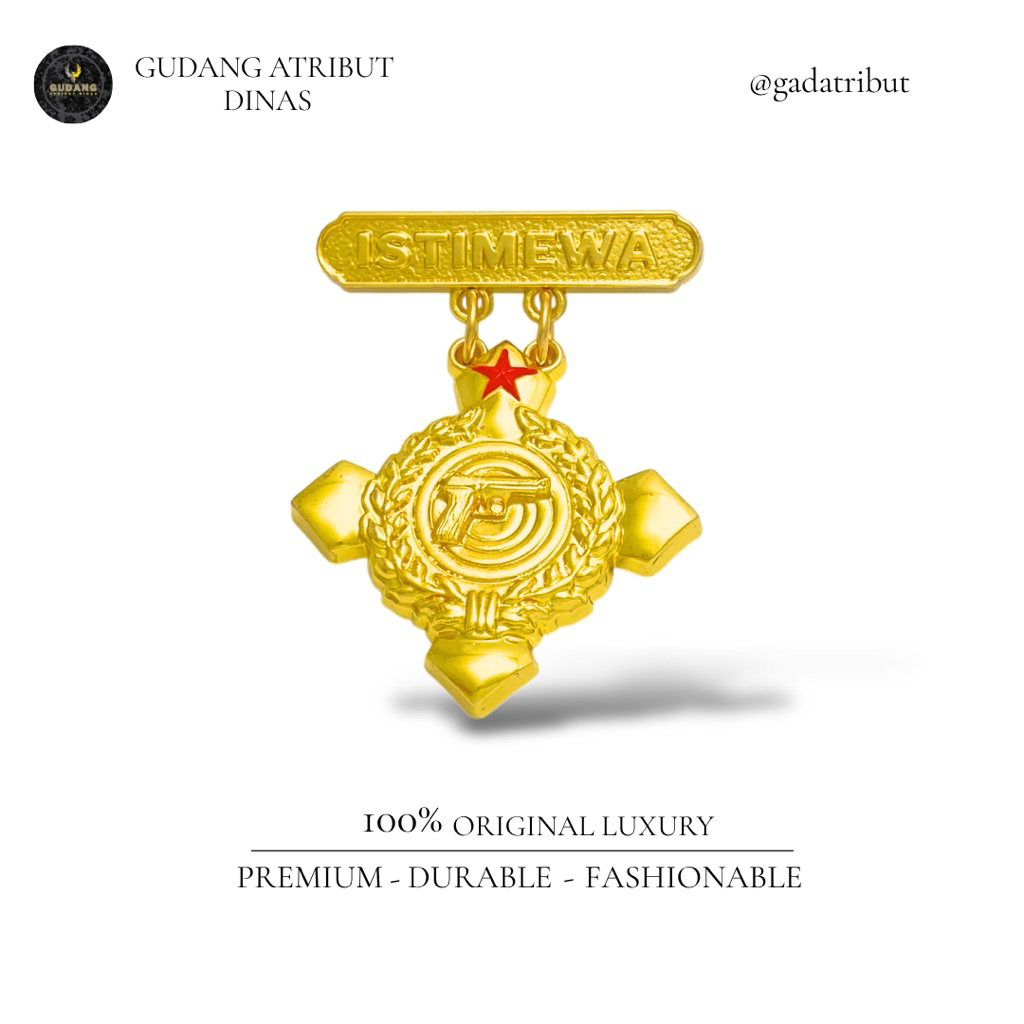 100% LUXURY Brevet Pistol Istimewa TNI AL / Brevet Pistol Istimewa TNI AL / Brevet Luxury / Atribut 
