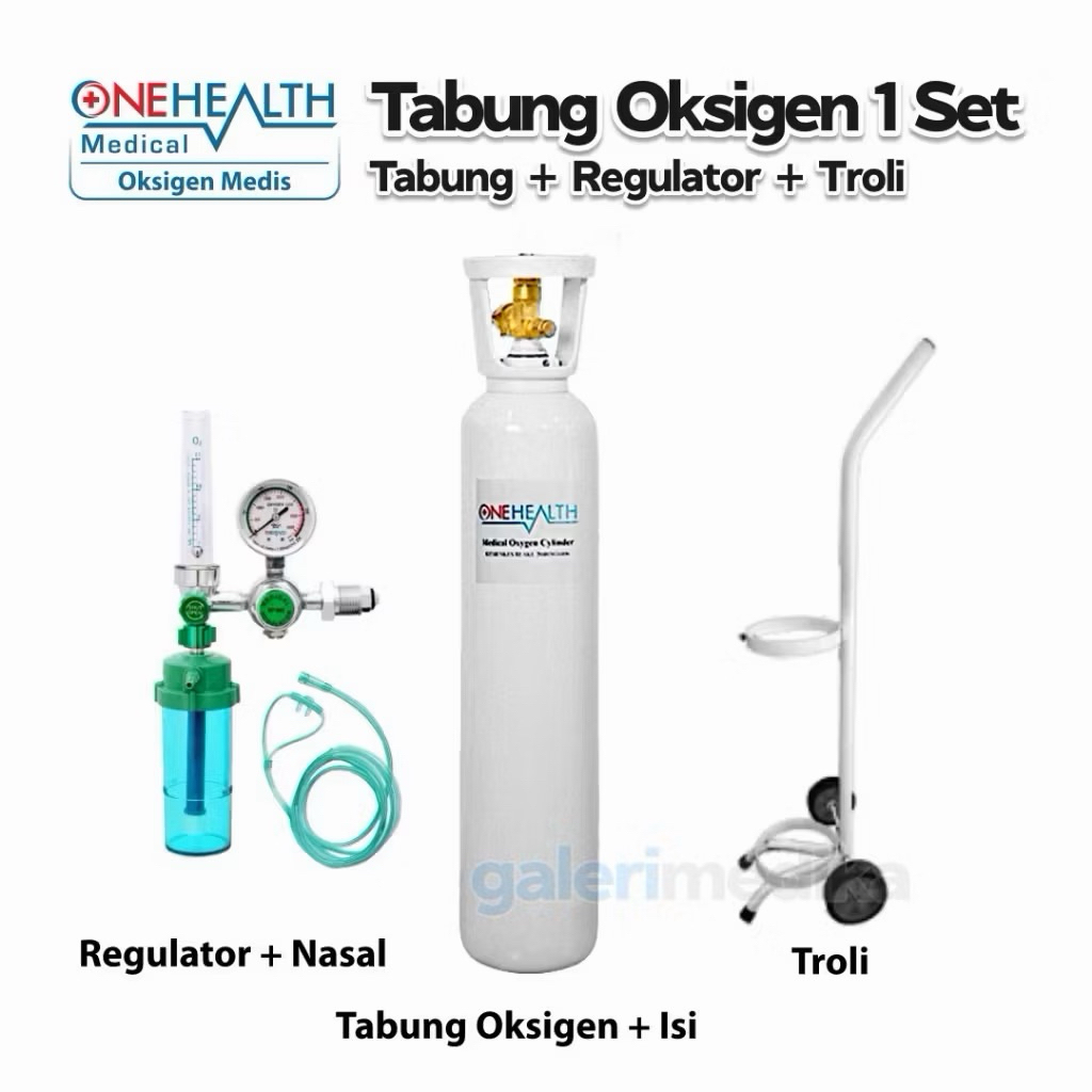 Tabung Oksigen 1m3 Lengkap / TABUNG OKSIGEN 1m3 + TROLY + REGULATOR