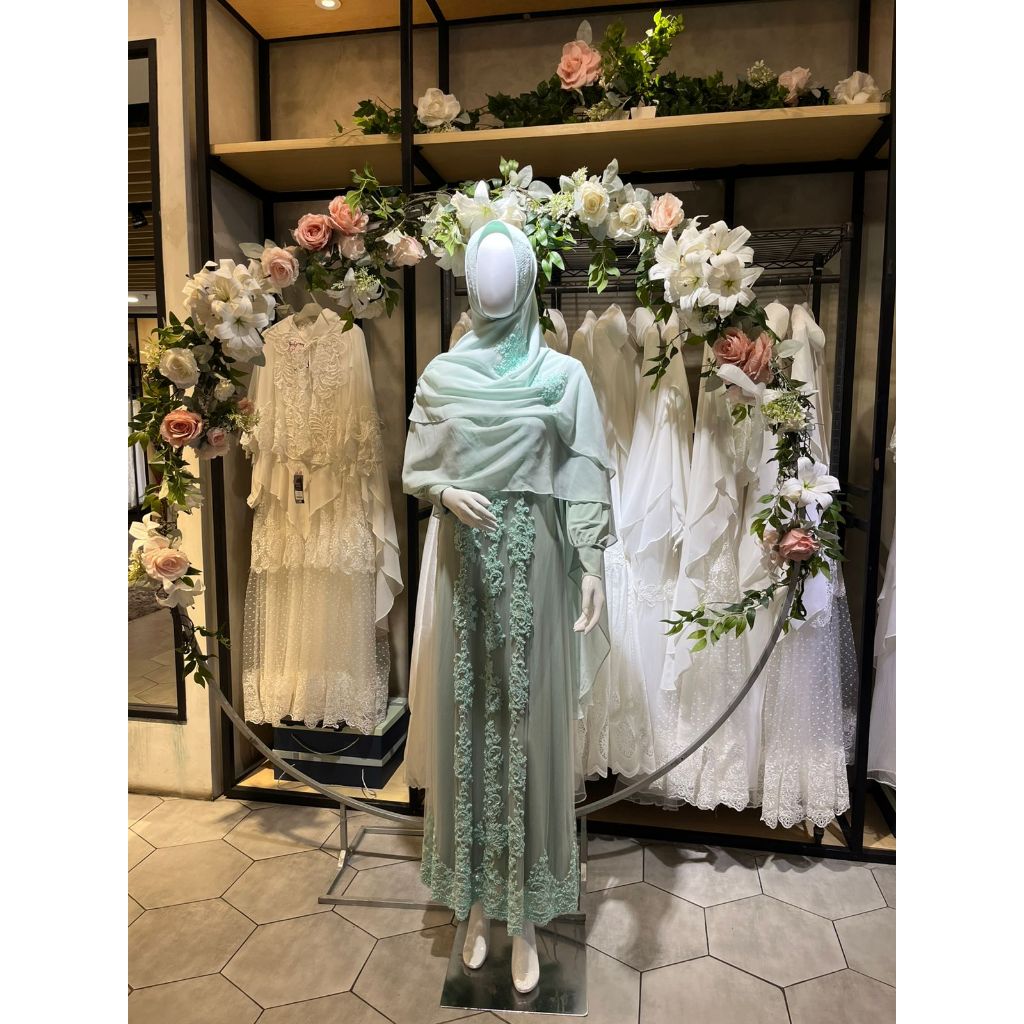 Jasmine Clothing - Safa Dress Muslim Wanita Premium | Gamis Elegan Bordir | Baju Muslim Lebaran Mode