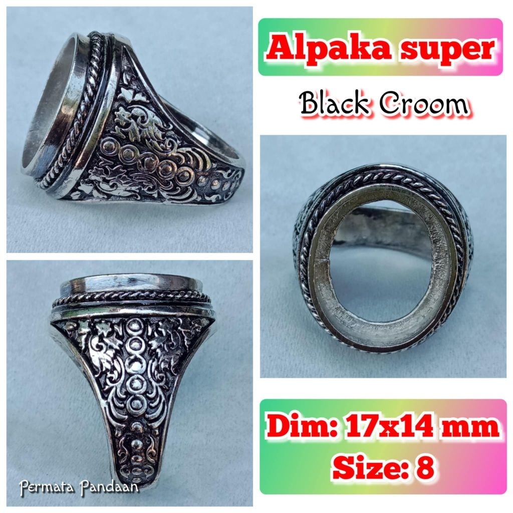 cincin emban batu akik batu permata alpaka super ukir Bali.15