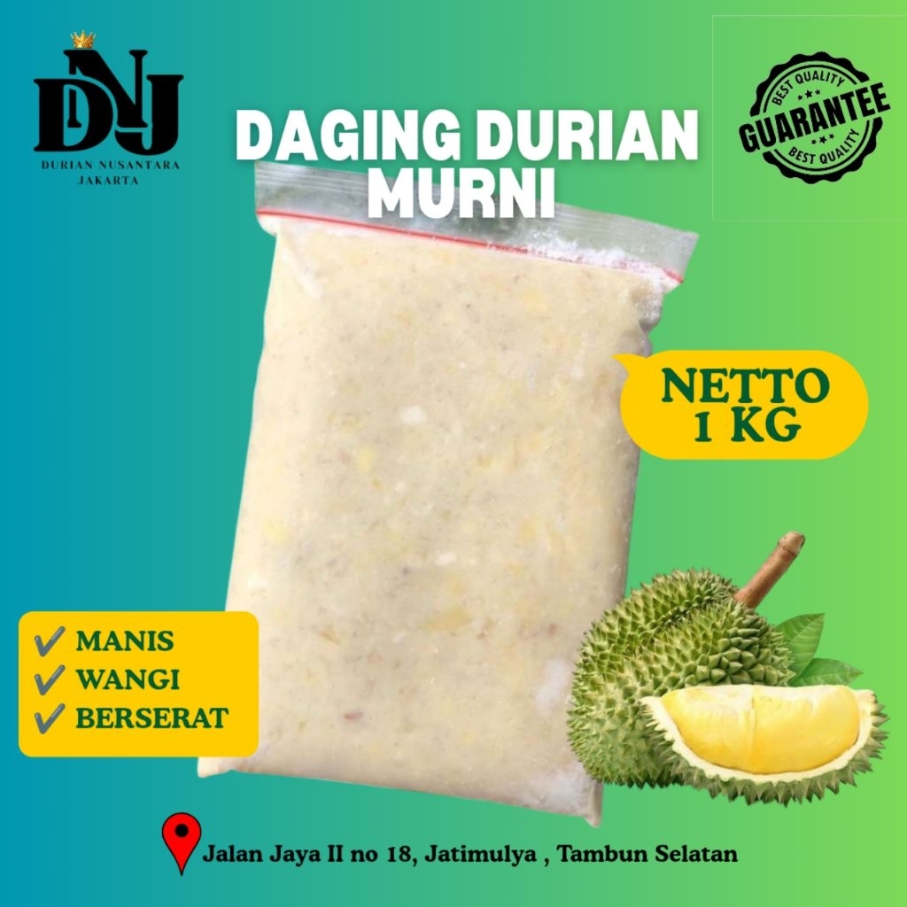 Daging Durian Murni Premium Frozen