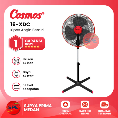 KIPAS ANGIN BERDIRI / STAND FAN COSMOS UKURAN 16 INCH 16-XDC / 16XDC GARANSI RESMI (MEDAN)