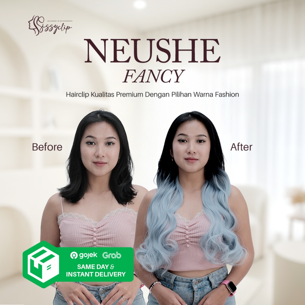 SISSYCLIP - NEU SHE FANCY – Hairclip rambut berwarna gelombang panjang 60 cm by SISSYCLIP - hairclip