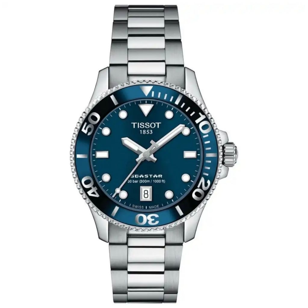 Original 100% Jam Tangan Unisex Tissot Seastar 1000 36mm T120.210.11.041.00 Steel Strap Kaca Sapphir