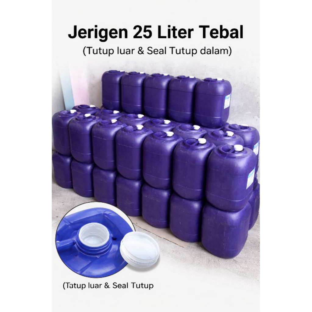 Jerigen Sintas Bekas 25 Liter - Kapasitas Besar, Model kapsul dan kotak, Warna Menarik