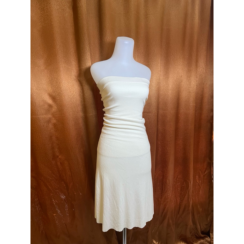 ROK/DRESS WANITA WARNA PUTIH TULANG