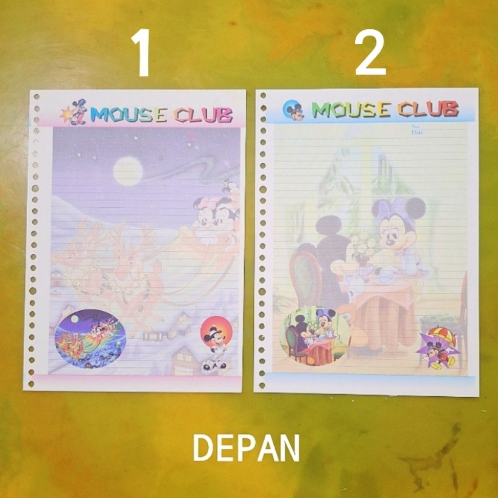 Loose Leaf Mickey Mouse Dua Sisi Beda Gambar (Koleksi special edition)