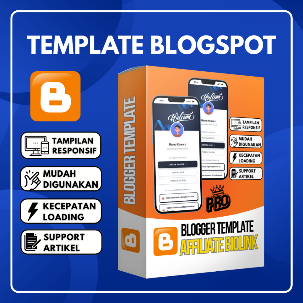 Template Blogger Biolink Affiliate PRO Mudah Digunakan Lengkap Dengan Panduan & Update