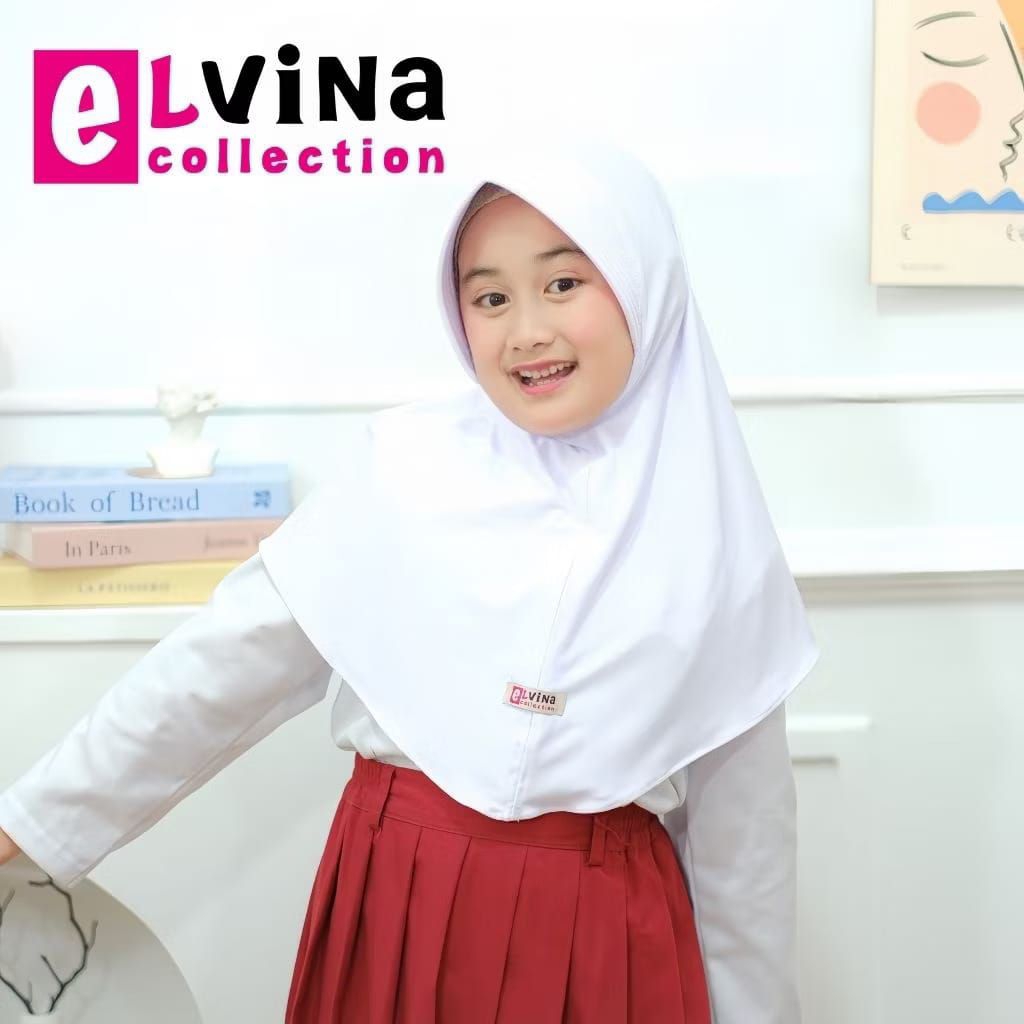 hijab sekolah putih polos anak sd