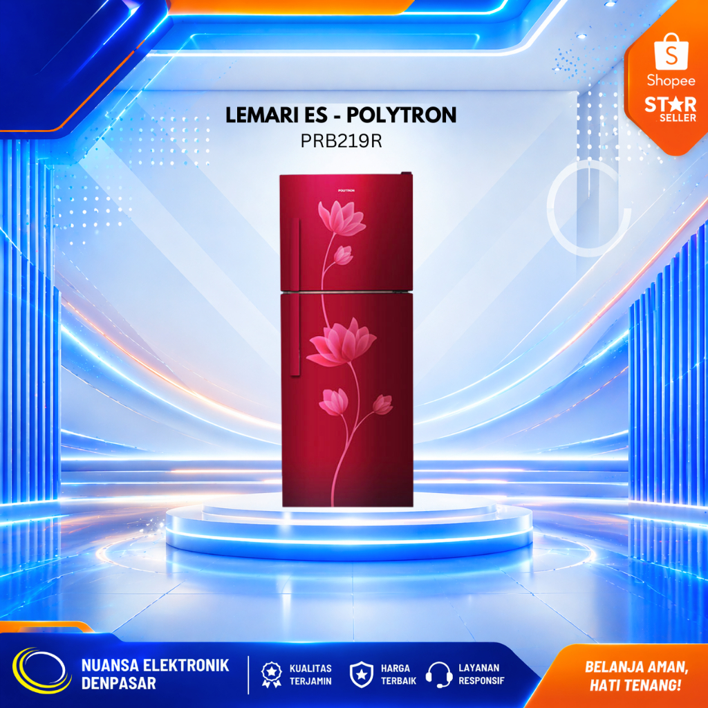 Free Asuransi Pengiriman LEMARI ES / KULKAS POLYTRON  PRB 219R 2 Pintu Metallic 210 Liter  - Nuansa 