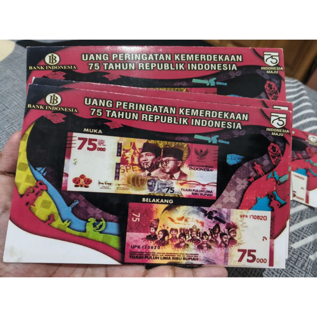 FOLDER UANG PERINGATAN KEMERDEKAAN 75 INDONESIA