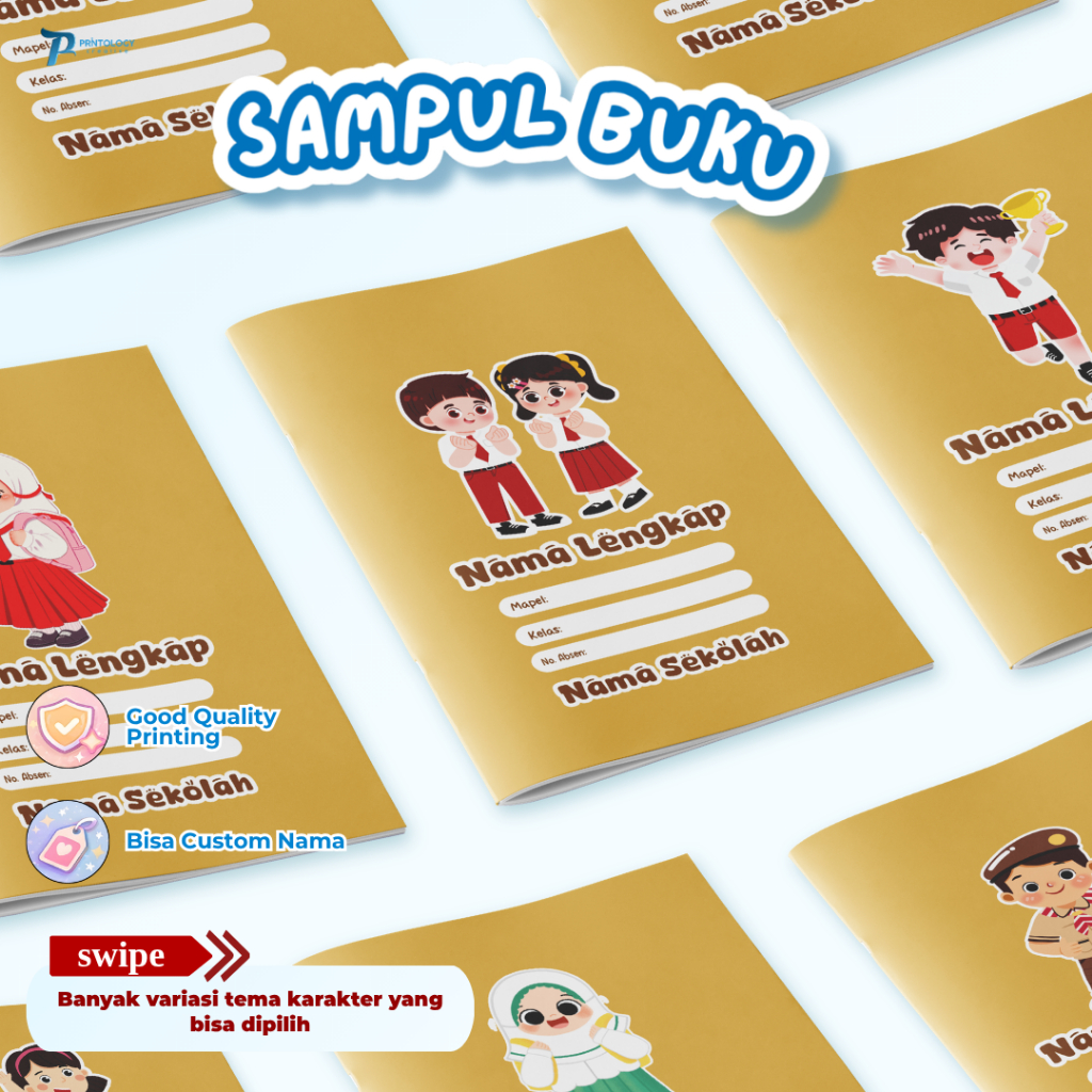 Sampul Buku Coklat Anak SD Sampul Buku Coklat Sampul Custom Nama Sampul Cover Coklat Sampul Buku Cok