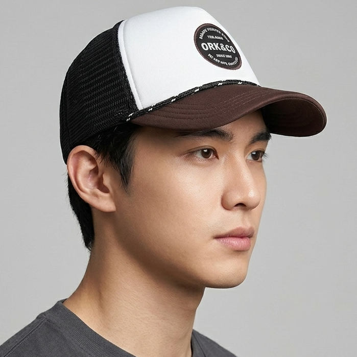 Ork689 Topi Pria Trucker jaring Distro Original Rpvork White Brown