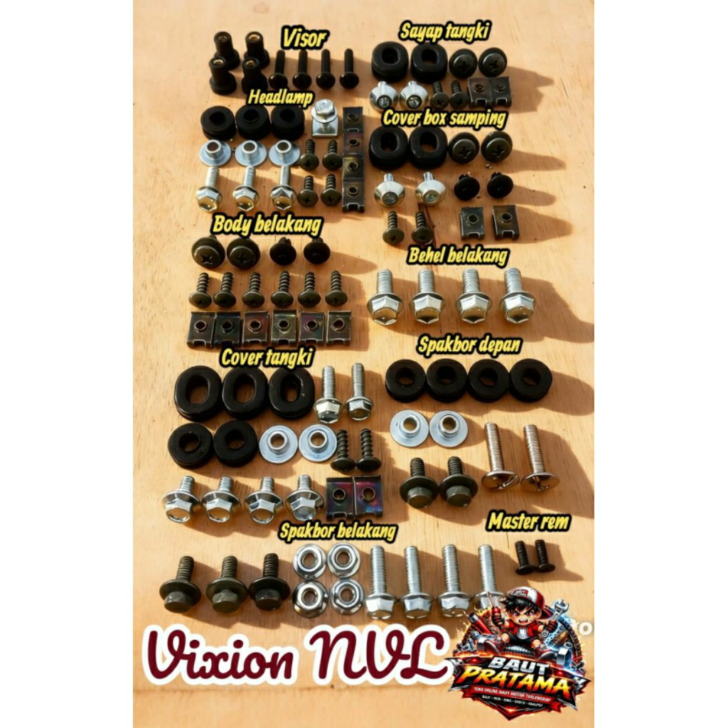 Baut fullset body motor Vixion NVL