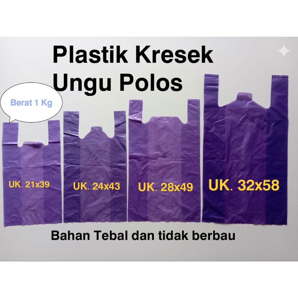 Kantong plastik kresek HD kiloan berat 1 kg/kresek kiloan/kantong kresek kiloan warna polos