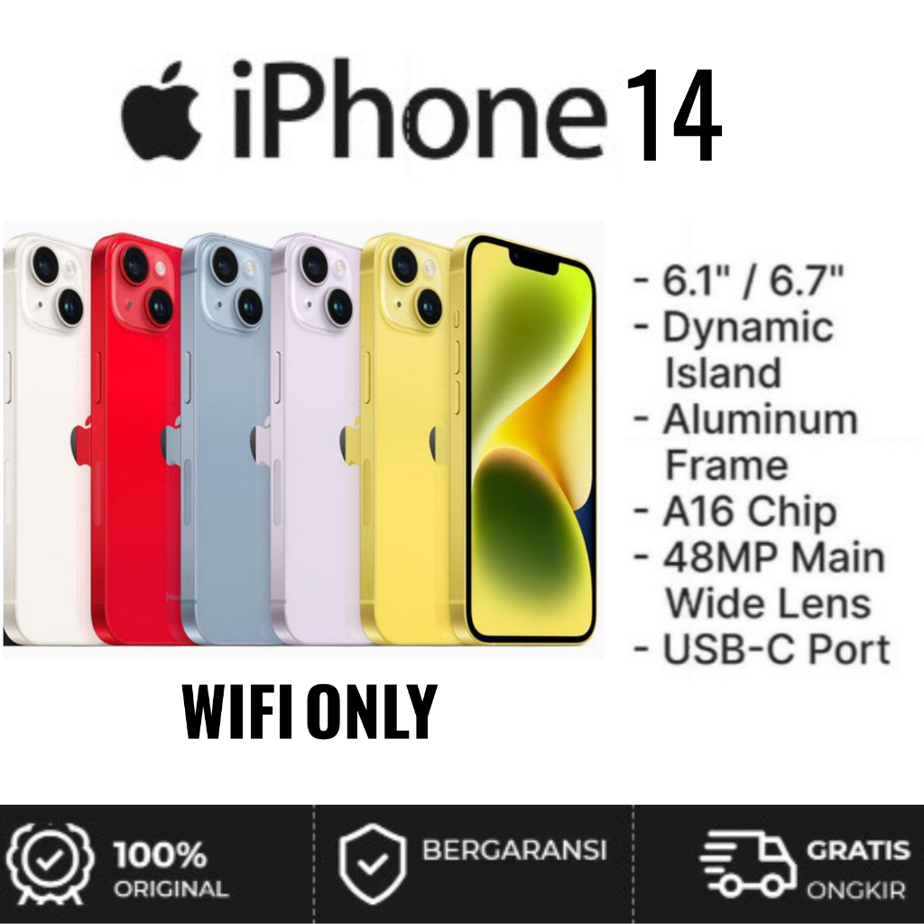 HP IPHONE 14 128GB 256GB Second Inter WIFI ONLY Good Condition No Minus No Refurbis No Rekondisi