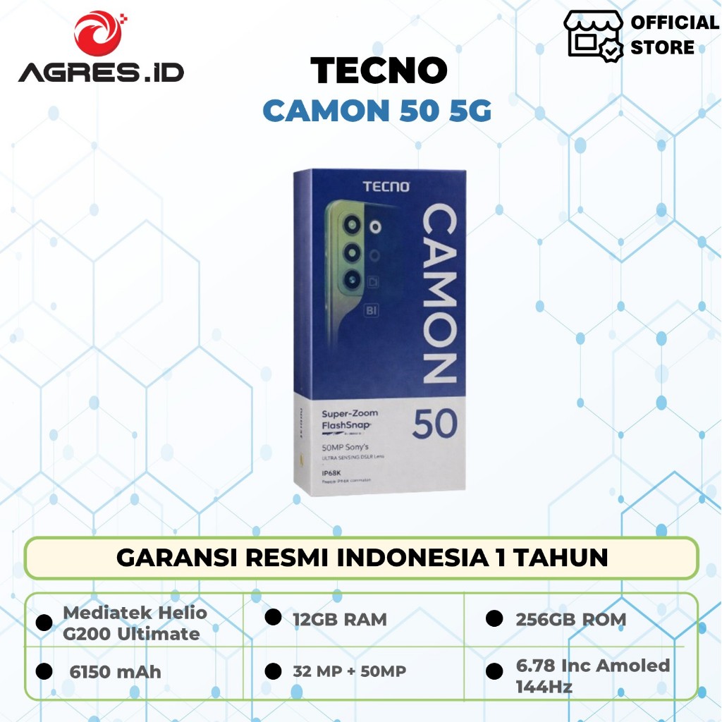 HANDPHONE TECNO CAMON 50 RAM 12GB/256GB GARANSI RESMI