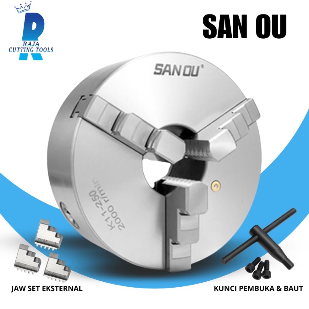 Chuck Bubut 10in K11 San Ou - Chuck Bubut 10in 3jaw SanOu - Claw Bubut 250 K11 SanOu