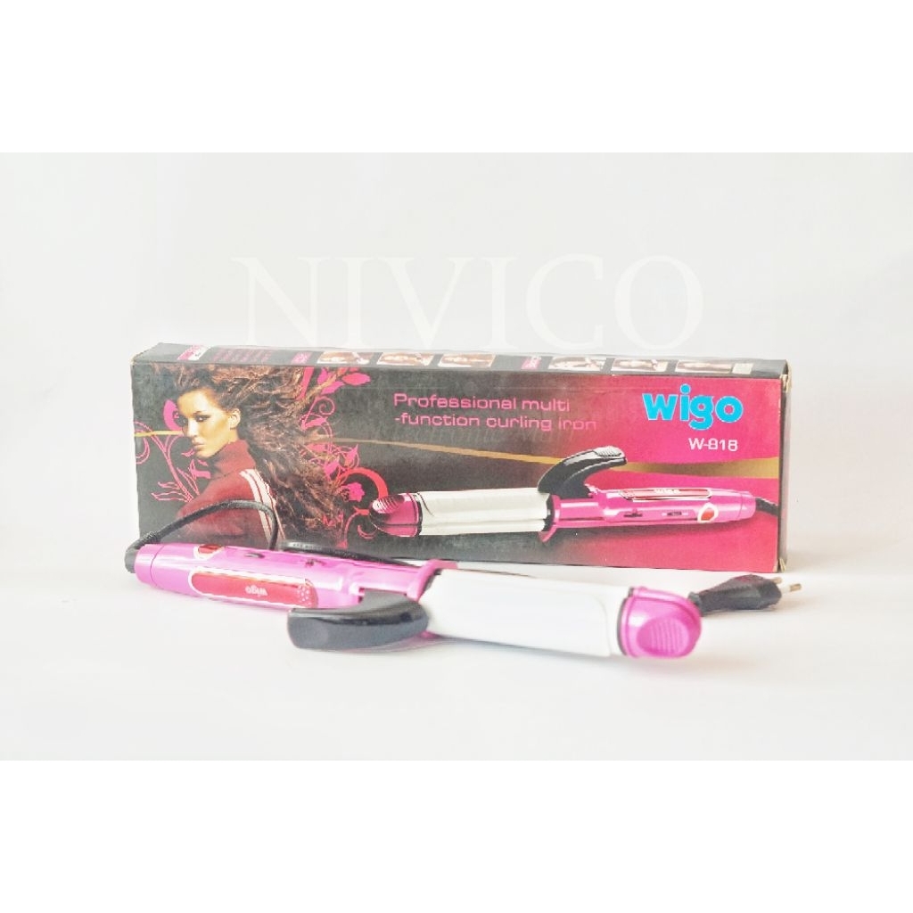 Wigo 2in1 Hair Beauty Set Curl & Straight alat catok dengan Lapisan Nano Ceramic W 810 untuk Rambut Cantik dan Sehat diameter 26mm