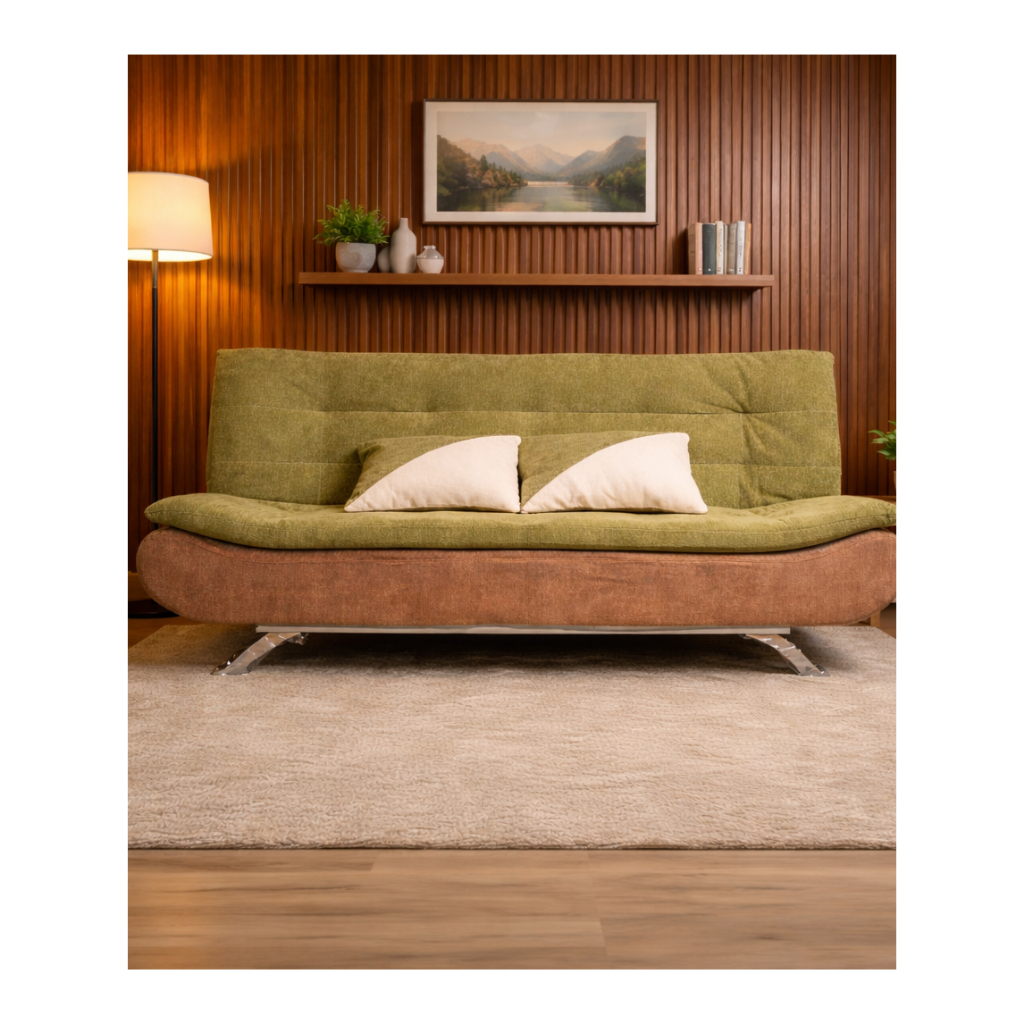 Sofa Bed Minimalis Lipat 2in1 – Sofa Ruang Tamu Modern 2 Seater  - Alder Sofa Bed - Olive Moss