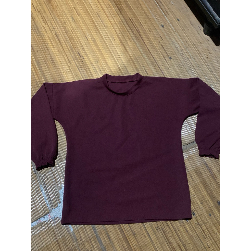 BLOUSE WANITA MAROON ATASAN WANITA MAROON LENGAN PANJANG