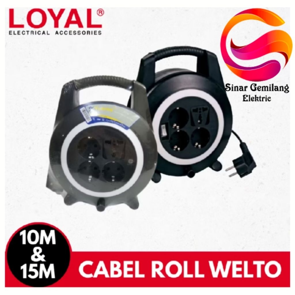 Kabel Roll Loyal Lampu 10 Meter LY - 110 Loyal 15 Meter LY -  111 Welto Loyal Yunior Lampu