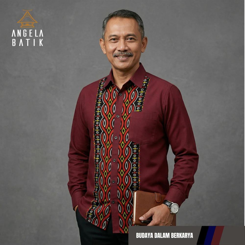 Angela Batik | Batik Pria Motif Toraja TR32 | Kemeja Pria Katun Lengan Panjang Toraja SE33