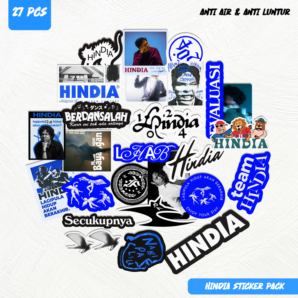 Stiker Band HINDIA Pack 27 Pcs sticker pack