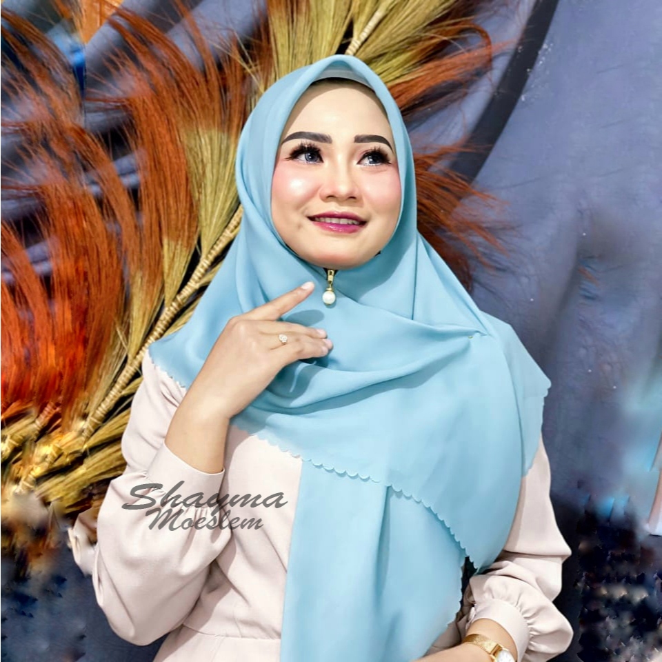 Hijab Resleting Instan Zipper Bahan Plainsquare Premium