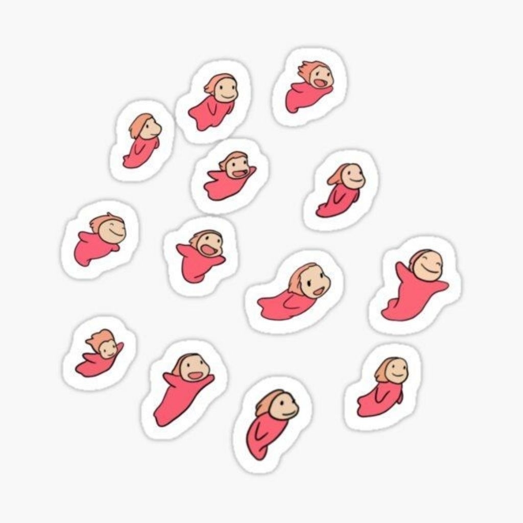 stiker ponyo ghibli