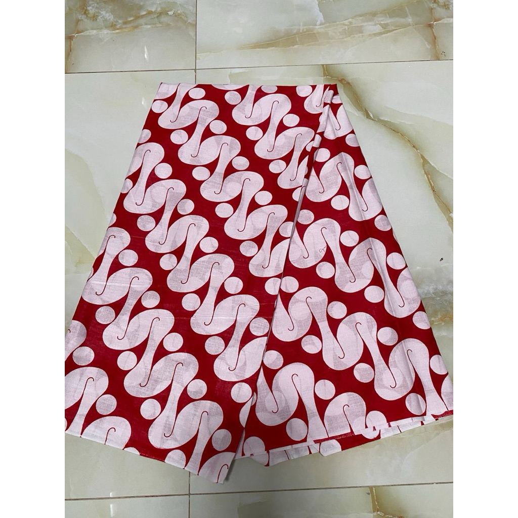 Kain Batik Perinting merah Putih bahan katun Prima seragam Bridesmaid Tradisional Batik Pekalongan f