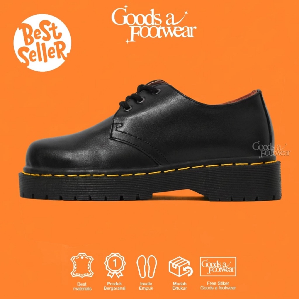 ICARDI - Sepatu Docmart Pria Derby Low Boots 3 hole Nongkrong