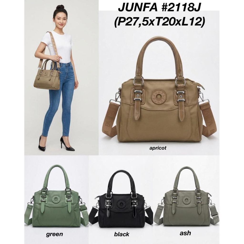 Tas Junfa 2118J Original - Tas Selempang Wanita Import Bahan Nylon Premium - Handbag Fashion uk p27x