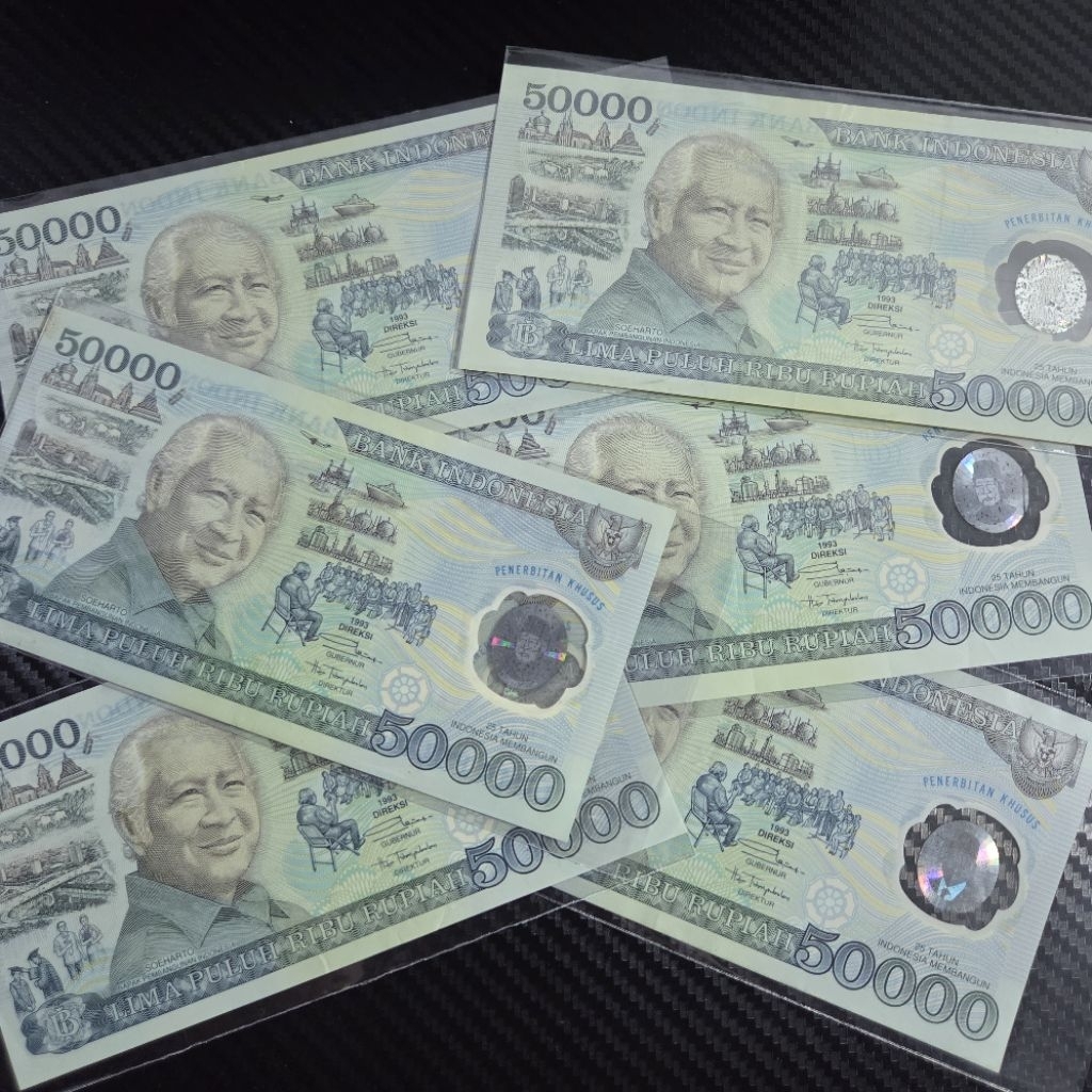 Uang Kuno Soeharto Polimer 50000 Tahun 1993 Asli