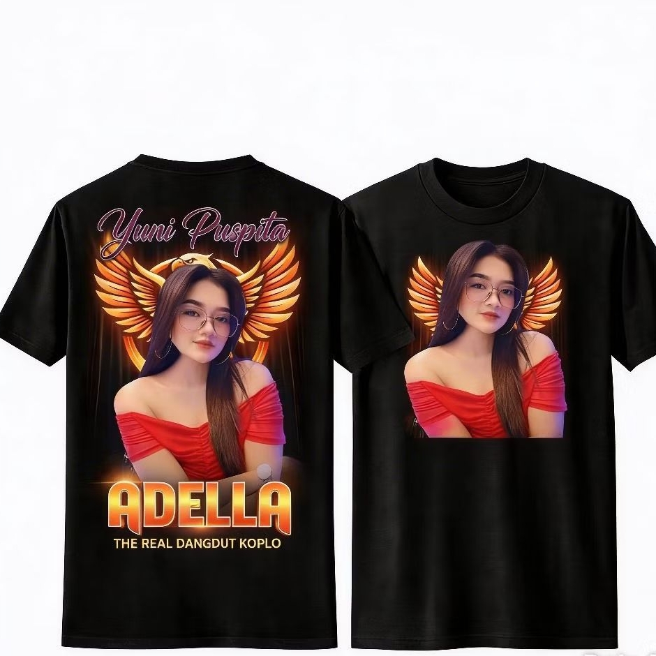 Kaos Distro Viral Yuni Puspita Adella The Real Dangdut Koplo Hot Promo - Kaos Distro Viral Bahan Nya