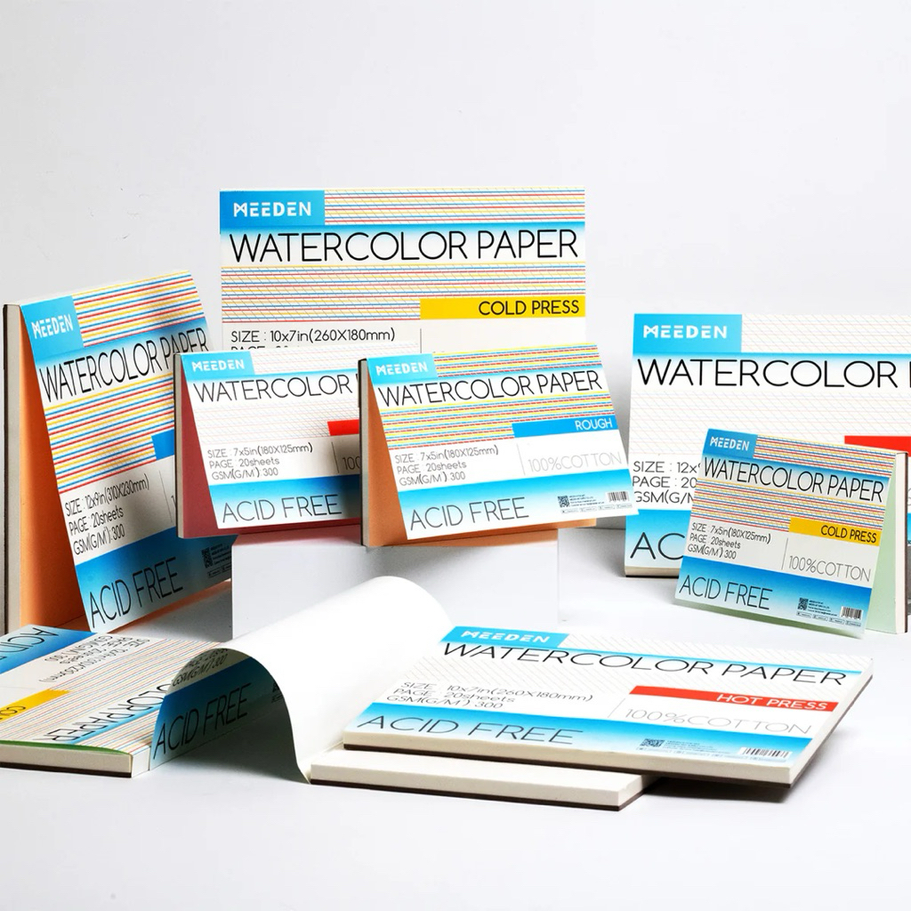 Meeden Artist-Grade Watercolor Paper Pad 100% Cotton 300gsm 20 Sheets